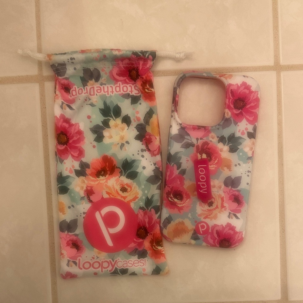 iPhone 14 Pro loopy case floral